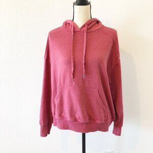 SUNDRY Raspberry Red Hooded Oversized Sweatshirt Womens 2 Medium